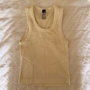 Old Navy Cream Ribbed Tank Top